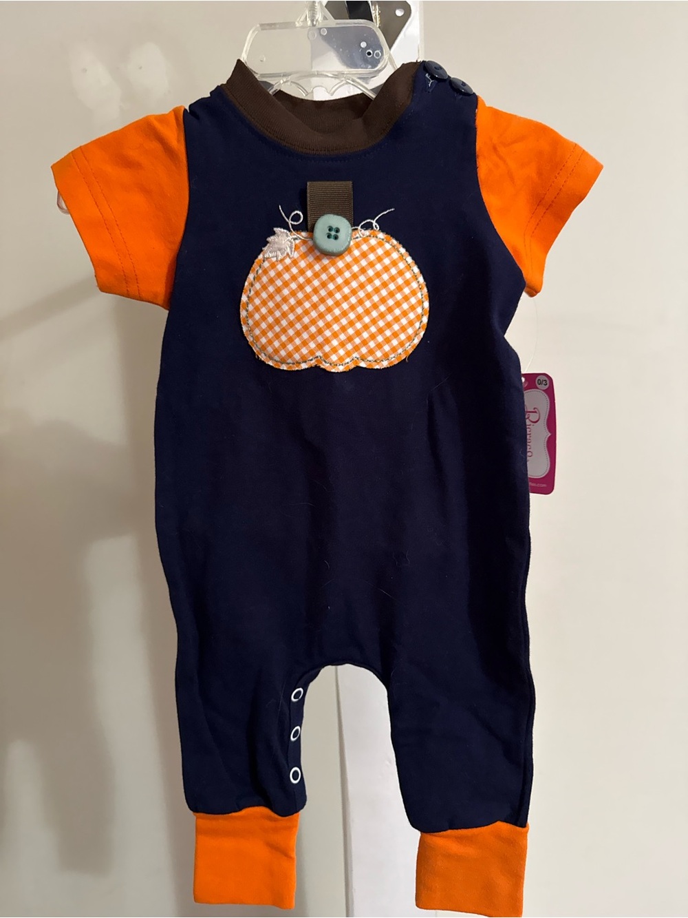 NWT Ricrac & Ruffles Pumpkin Romper - Picture 4 of 13